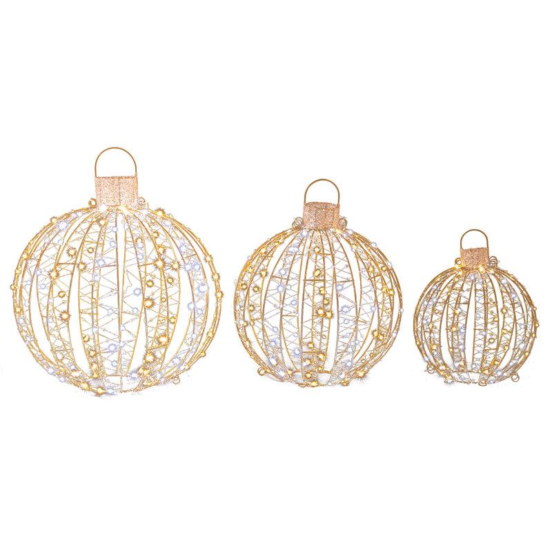 The Holiday Aisle® 3 Piece Christmas Globe Light Hanging Tree Lighted